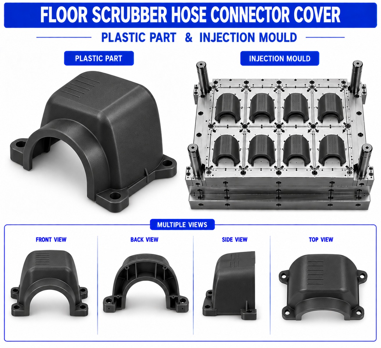 Floor Scrubber Plastic Hose Connector Cover Mould and Moulding Service